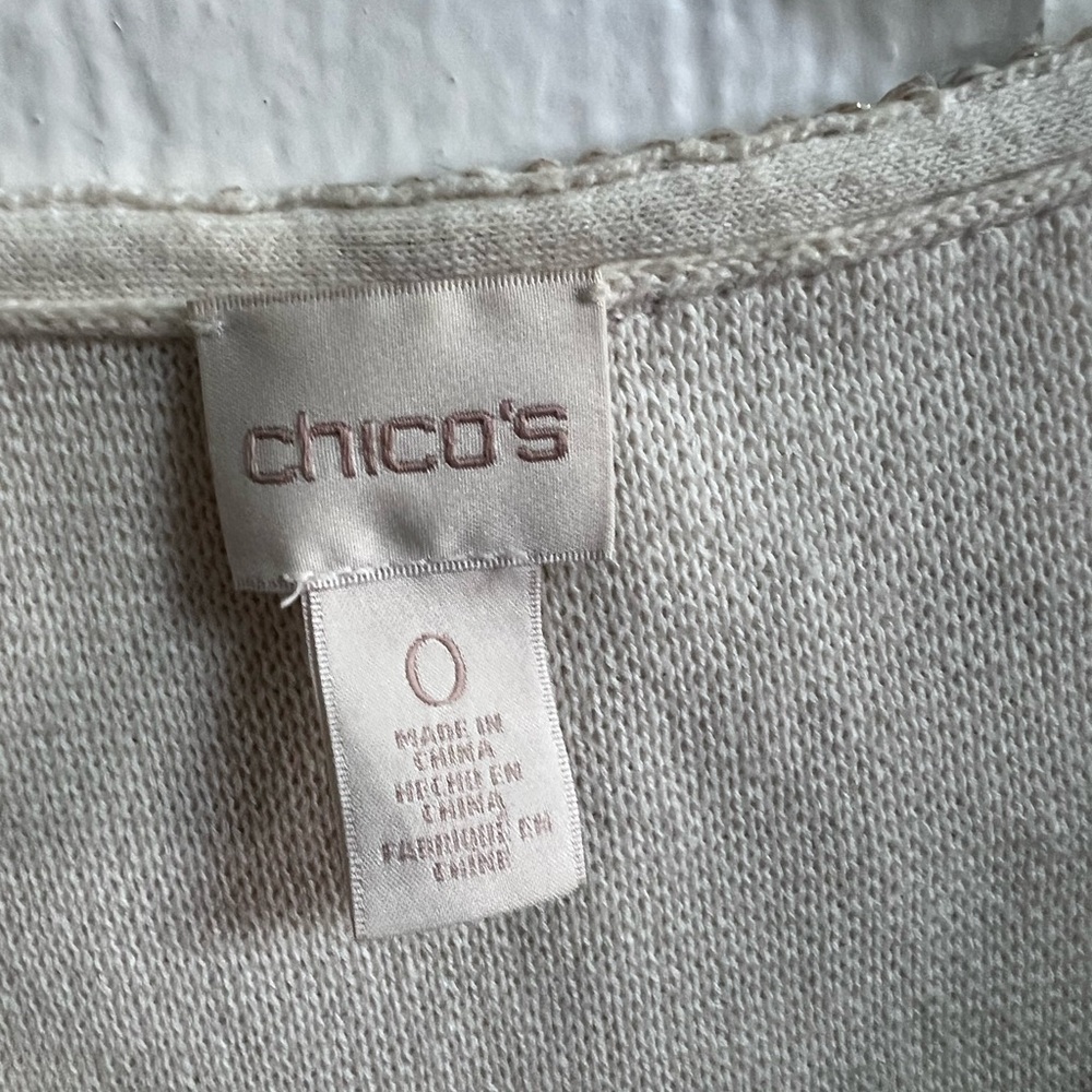 Chico’s Beaded Foil-Print Cardigan - Size 0 - Picture 7 of 9